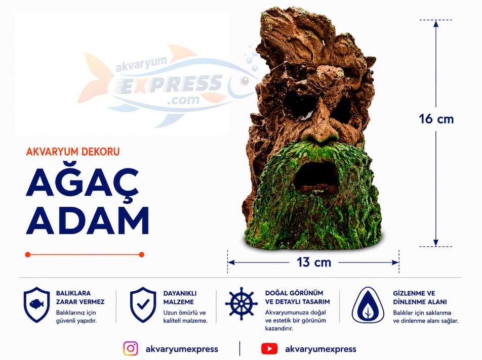 AĞAÇ ADAM AKVARYUM DEKORU