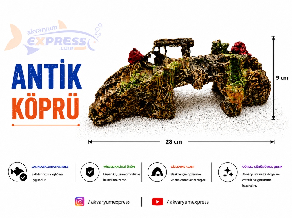 ANTİK KÖPRÜ AKVARYUM DEKORU