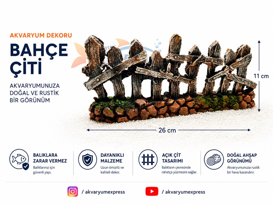 BAHÇE ÇİTİ AKVARYUM DEKORU