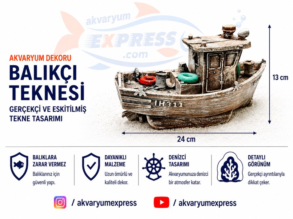BALIKÇI TEKNESİ NO3 AKVARYUM DEKORU