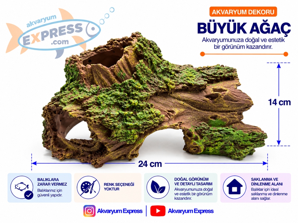 BÜYÜK AĞAÇ AKVARYUM DEKORU