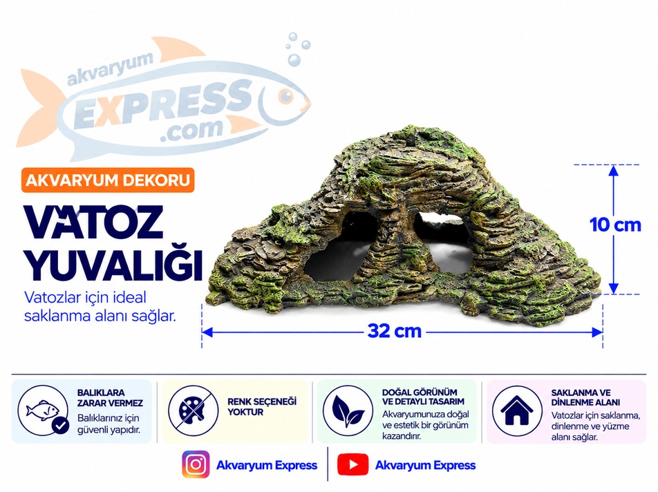 BÜYÜK VATOZ YUVALIĞI AKVARYUM DEKORU