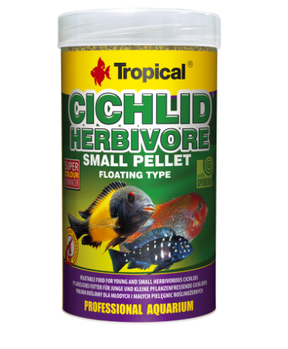 Cichlid Herbivore Small Pellet Yetişkin Tropheus Ciklet Yemi 250ml 90gr Bitkisel