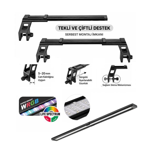 COCO 14W BOY AYAR LED AKVARYUM AYDINLATMA 40-50CM AKVARYUMLAR İÇİN