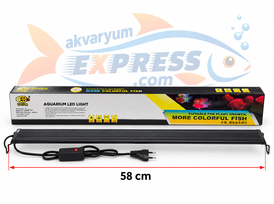 COCO 15W ULTRA İNCE AKVARYUM AYDINLATMA 60-78 CM AKVARYUMLAR İÇİN