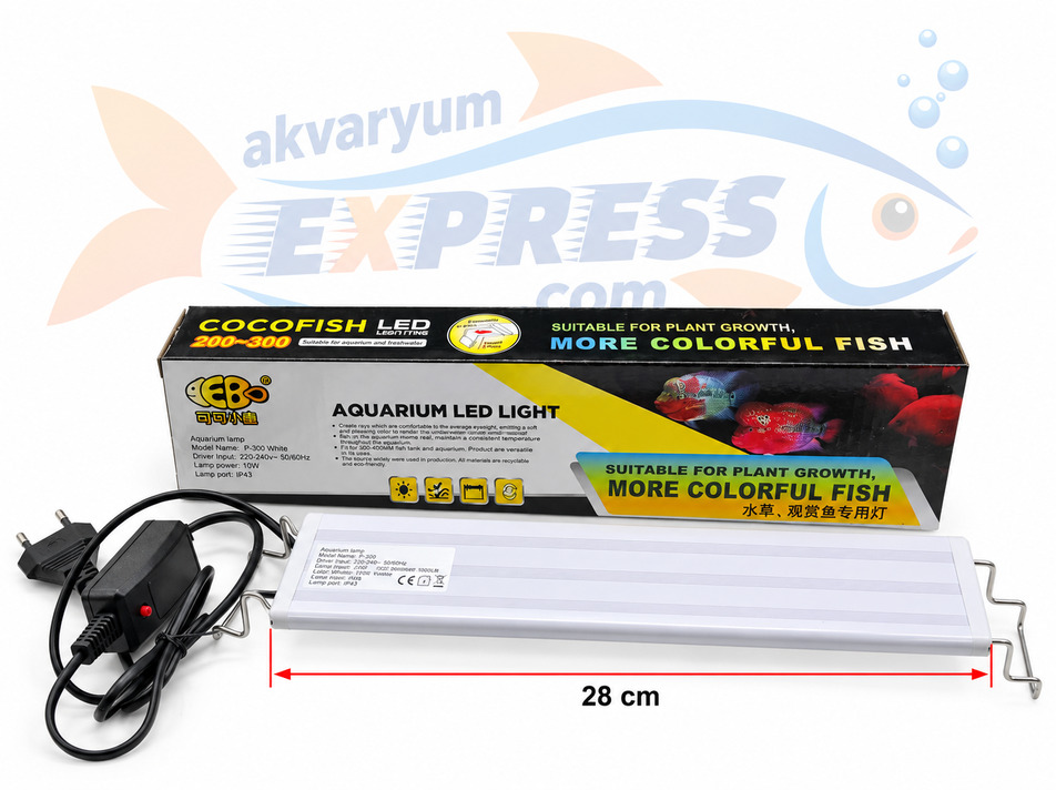 Coco 7W Ultra İnce Akvaryum Aydınlatma Kapak 31-50CM AKVARYUMLARA UYGUNDUR