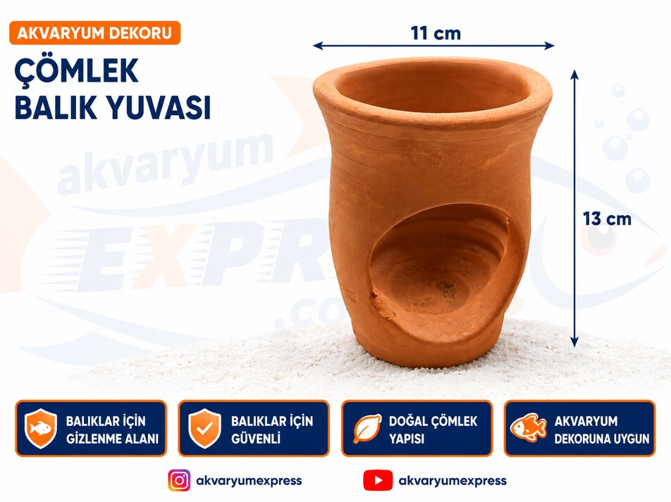 ÇÖMLEK BALIK YUVASI AKVARYUM DEKORU