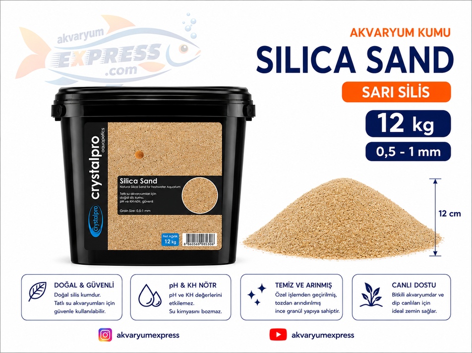 CRYSTAL PRO SARI SİLİS KUM 12kg KOVA