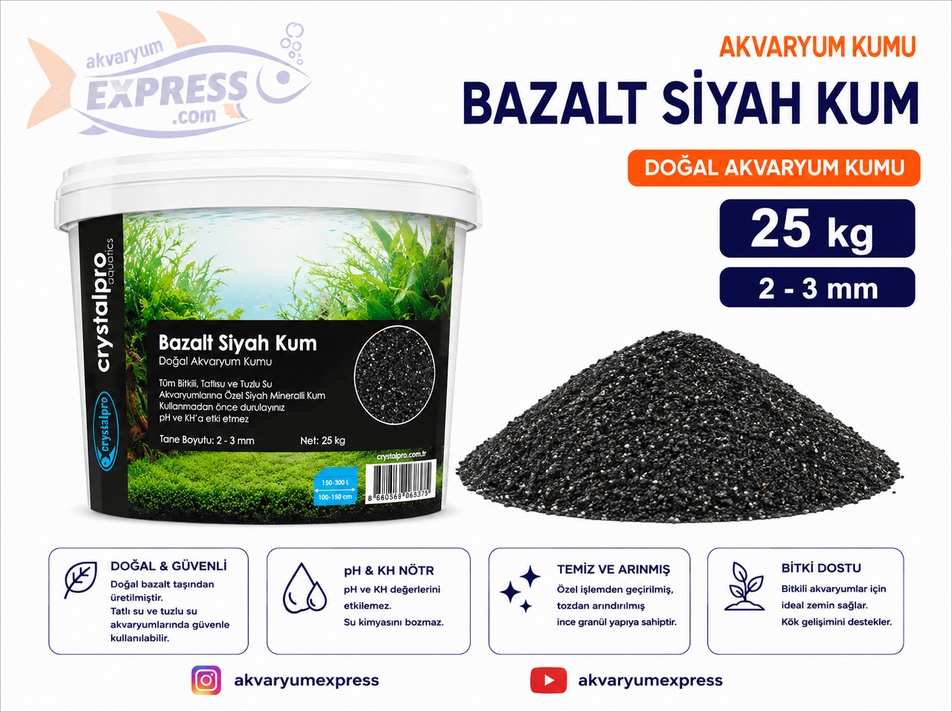 CRYSTLPRO KUM SİYAH KOVA 25KG