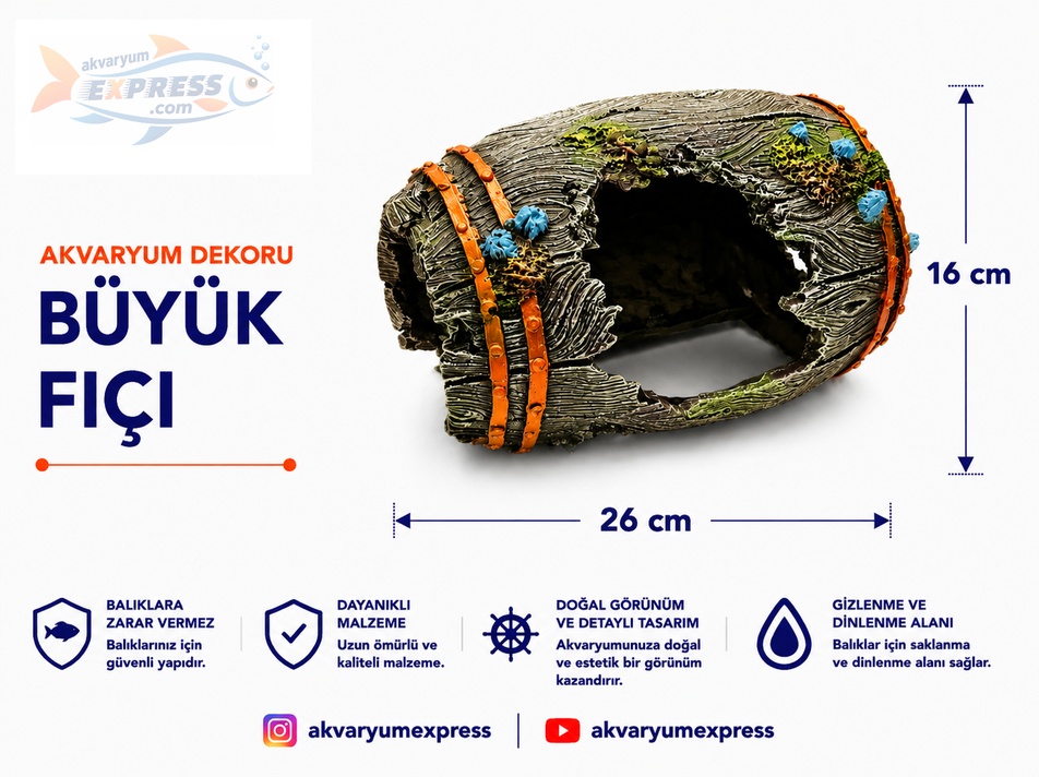 DEV FIÇI AKVARYUM DEKORU (mağazadan satılır)