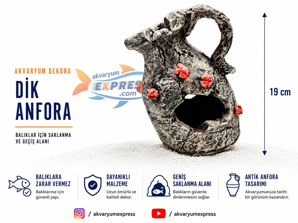 DİK ANFORA AKVARYUM DEKORU