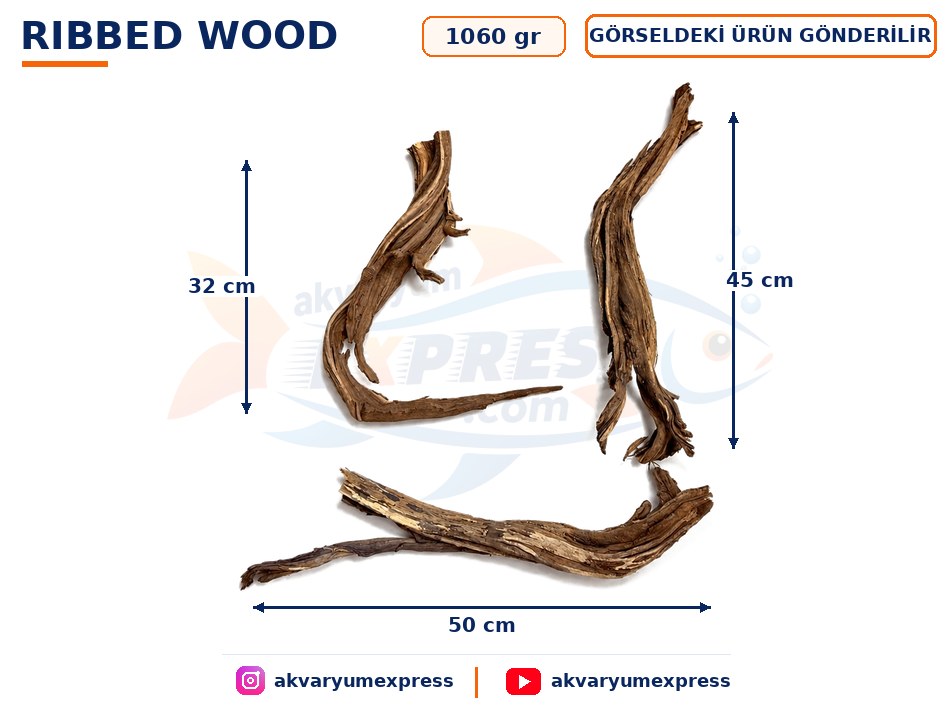DOĞAL DEKORATİF RİBBED WOOD YATİ AKVARYUM DEKORU