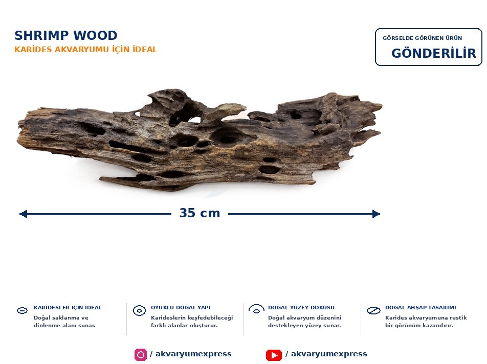 DOĞAL DEKORATİF SHRİMP WOOD KARİDES AĞAÇ AKVARYUM DEKORU