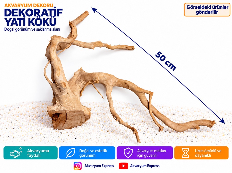 DOĞAL DEKORATİF YATİ KÖKÜ AKVARYUM DEKORU 