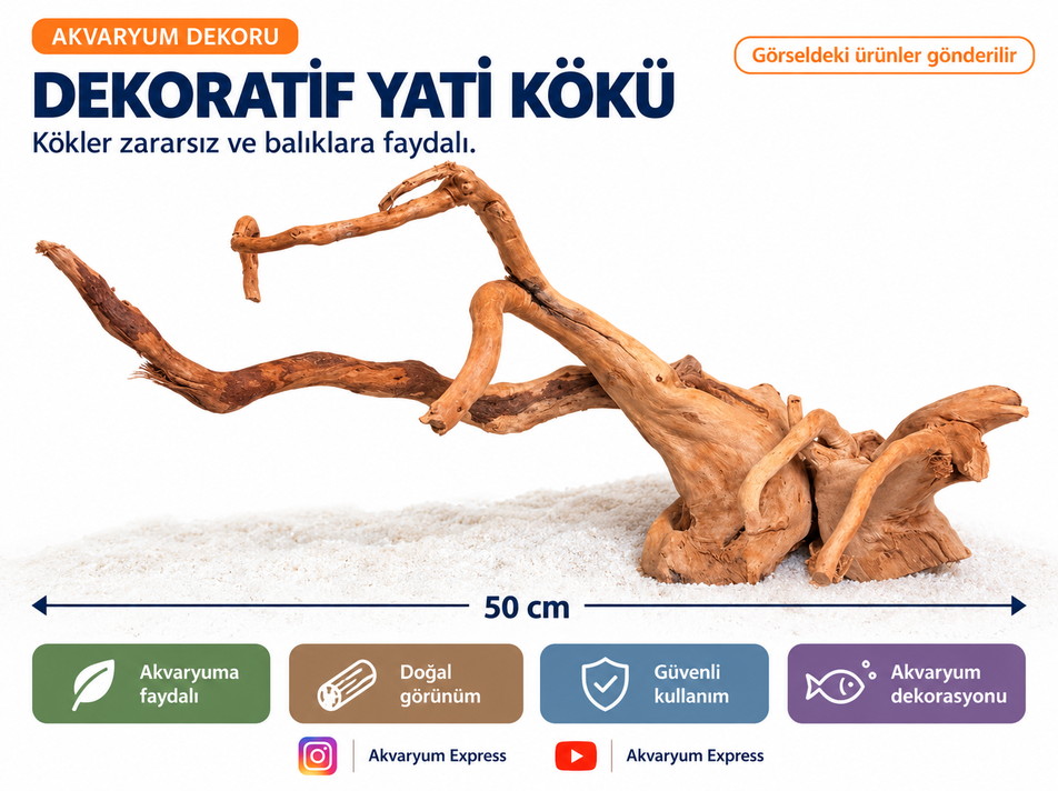 DOĞAL DEKORATİF YATİ KÖKÜ AKVARYUM DEKORU