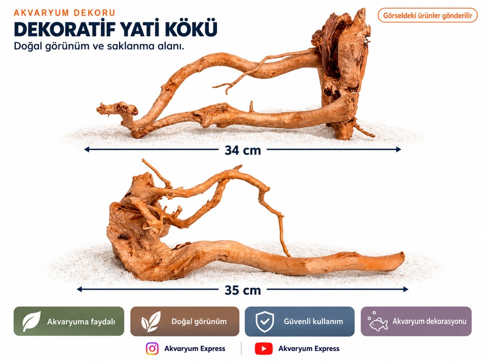 DOĞAL DEKORATİF YATİ KÖKÜ AKVARYUM DEKORU
