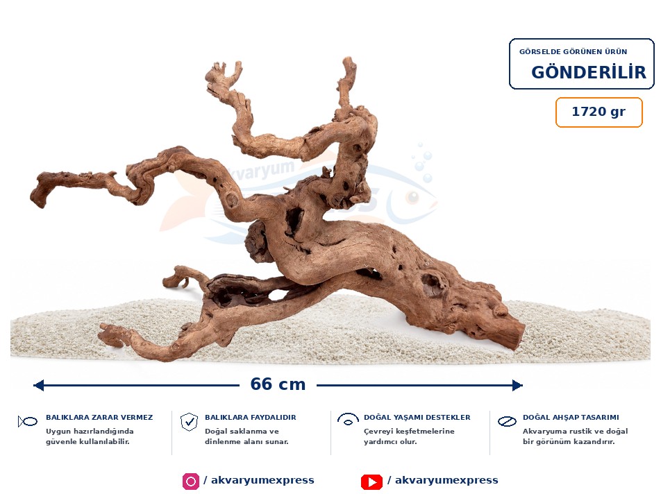 DOĞAL DEKORATİF YATİ KÖKÜ AKVARYUM DEKORU DALLI MODEL