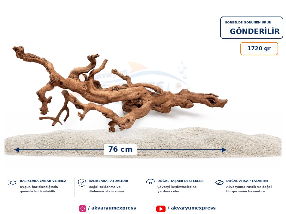 DOĞAL DEKORATİF YATİ KÖKÜ AKVARYUM DEKORU DELTA MODELİ