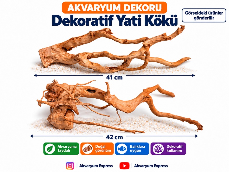 DOĞAL DEKORATİF YATİ KÖKÜ AKVARYUM DEKORU EXIT MODELİ 2 PARÇA