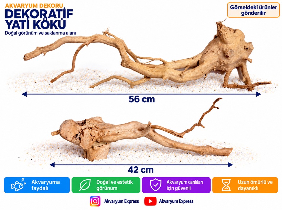 DOĞAL DEKORATİF YATİ KÖKÜ AKVARYUM DEKORU EXIT MODELİ 2 PARÇA