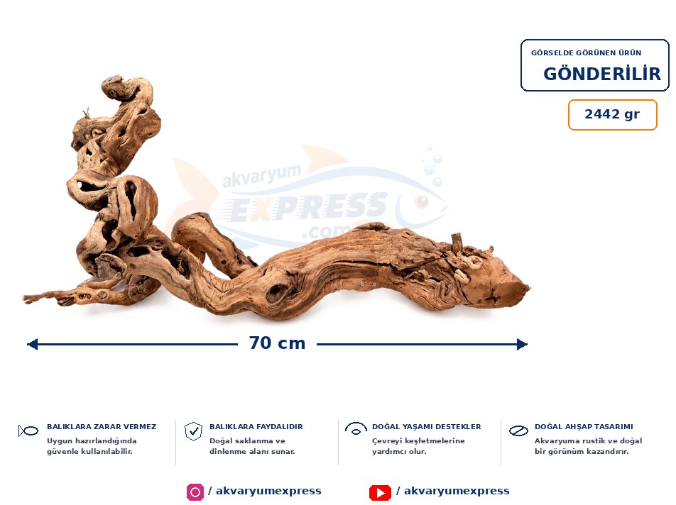 DOĞAL DEKORATİF YATİ KÖKÜ AKVARYUM DEKORU EXZO001