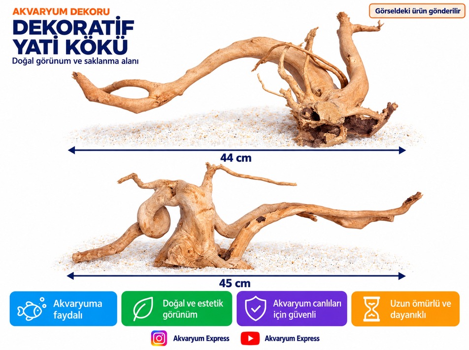 DOĞAL DEKORATİF YATİ KÖKÜ AKVARYUM DEKORU EXZO004 2 PARÇA