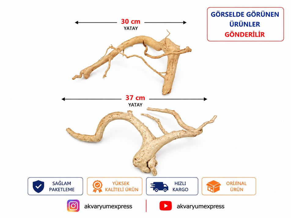 DOĞAL DEKORATİF YATİ KÖKÜ AKVARYUM DEKORU EXZO004 2 PARÇA