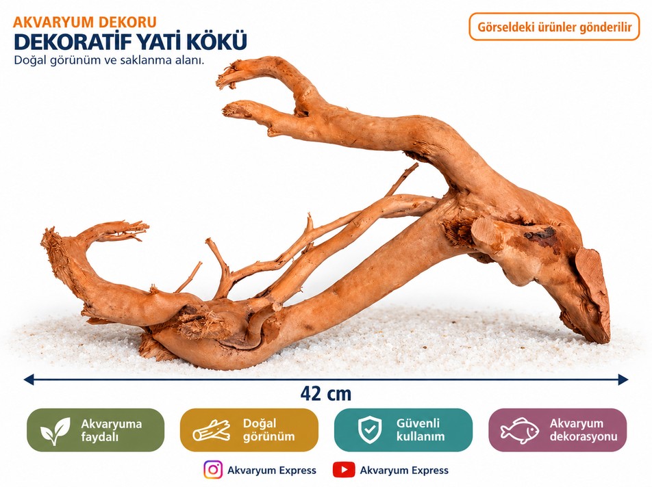 DOĞAL DEKORATİF YATİ KÖKÜ AKVARYUM DEKORU İSKELE MODELİ