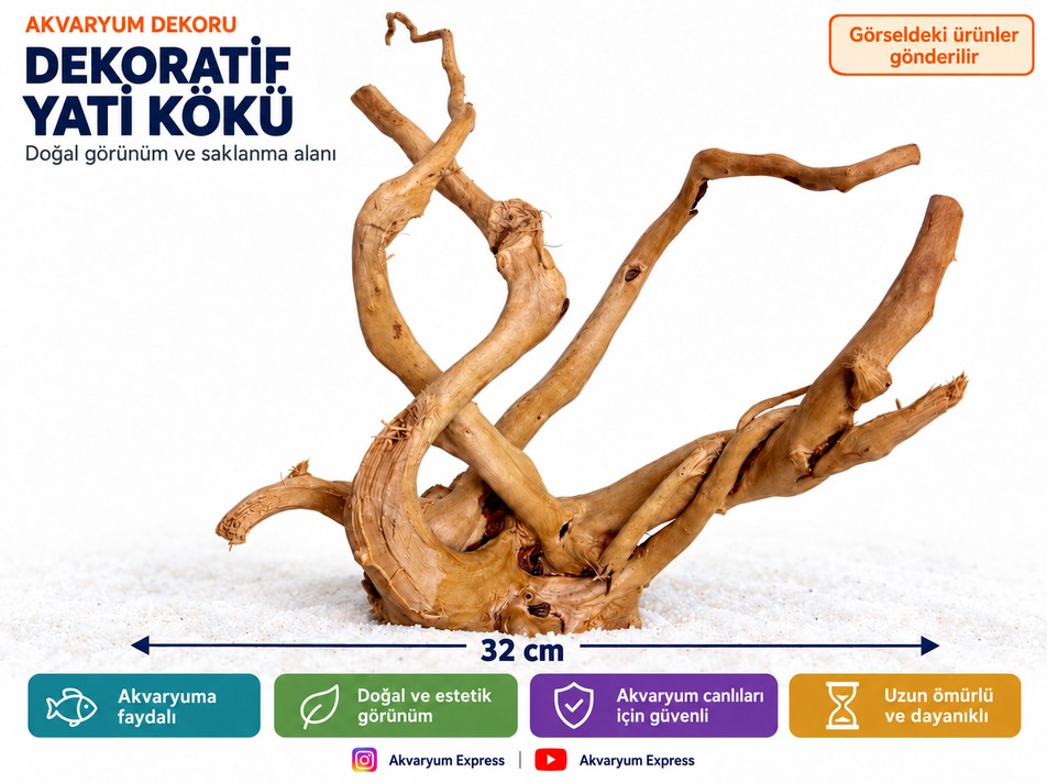 DOĞAL DEKORATİF YATİ KÖKÜ AKVARYUM DEKORU İSKELE MODELİ