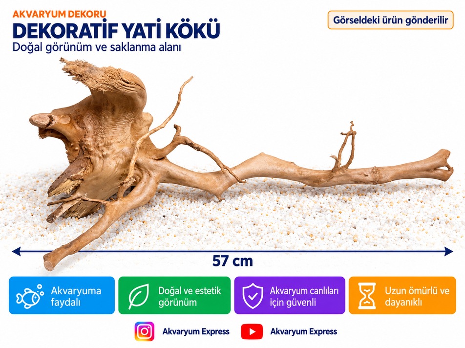 DOĞAL DEKORATİF YATİ KÖKÜ AKVARYUM DEKORU MIZRAK MODELİ