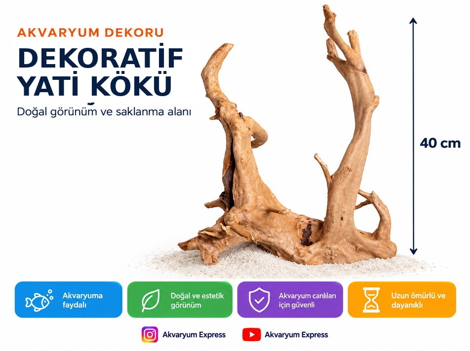DOĞAL DEKORATİF YATİ KÖKÜ AKVARYUM DEKORU SİYAM MODELİ