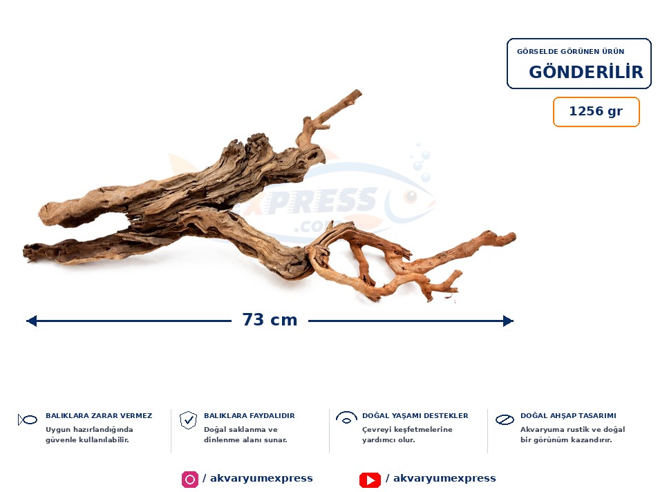 DOĞAL DEKORATİF YATİ KÖKÜ AKVARYUM DEKORU UZUN KİNG