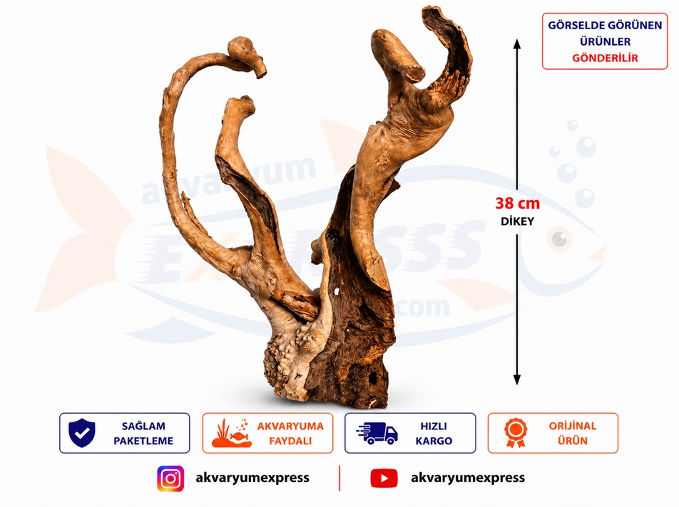 DOĞAL DEKORATİF YATİ KÖKÜ AKVARYUM DEKORU XL MODEL