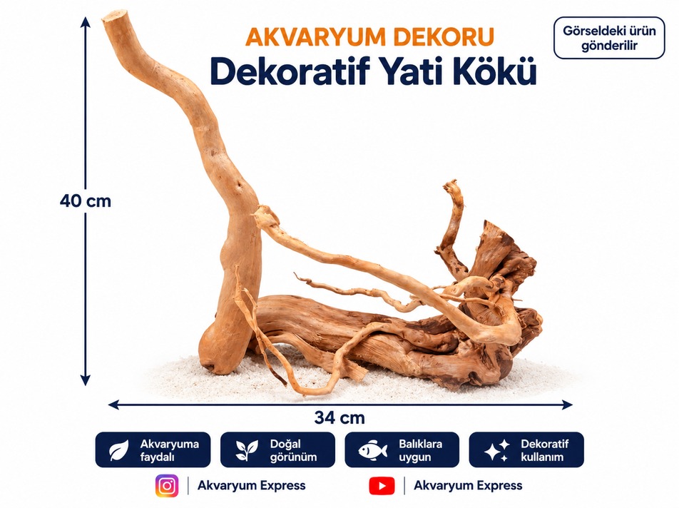 DOĞAL DEKORATİF YATİ KÖKÜ AKVARYUM DEKORU ZAFER MODELİ