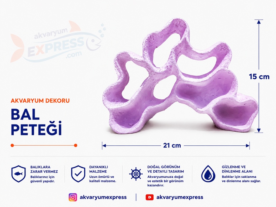DOPHİN BAL PETEĞI ŞEKILLI AKVARYUM DEKORU
