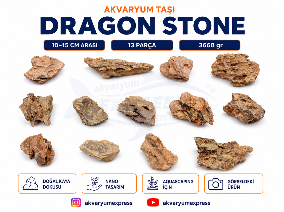 Dragon Stone Doğal Dekoratif Akvaryum Taşı ( görseldeki gönderilir)