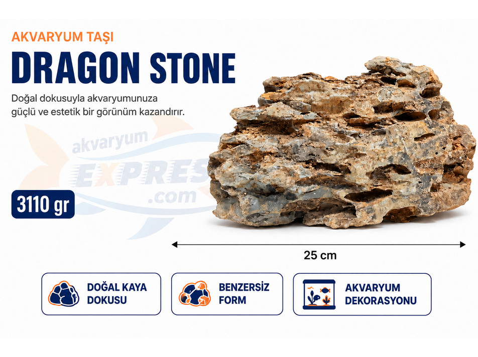 DRAGON STONE DOĞAL DEKORATİF AKVARYUM TAŞI (GÖRSELDEKİ GÖNDERİLİR)
