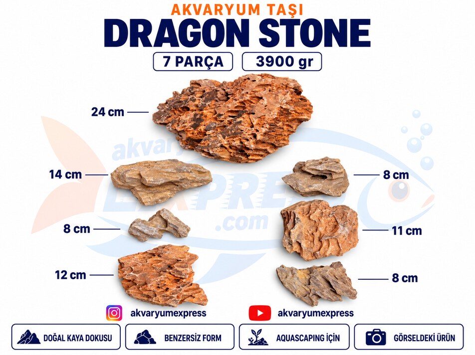 Dragon Stone Doğal Dekoratif Akvaryum Taşı ( görseldeki gönderilir)
