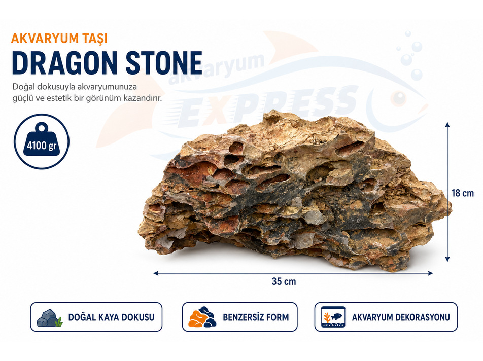 Dragon Stone Doğal Dekoratif Akvaryum Taşı ( görseldeki gönderilir)