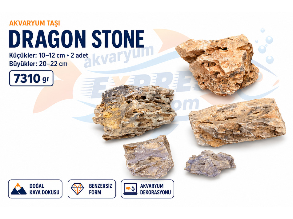 DRAGON STONE DOĞAL DEKORATİF AKVARYUM TAŞI (GÖRSELDEKİ GÖNDERİLİR)