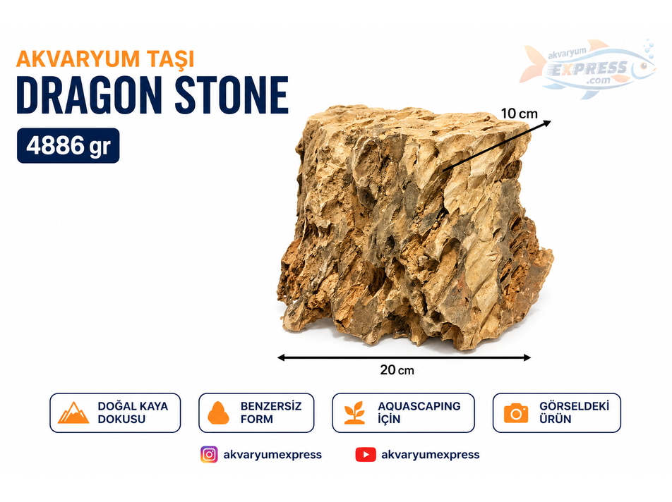 Dragon Stone Doğal Dekoratif Akvaryum Taşı ( görseldeki gönderilir)