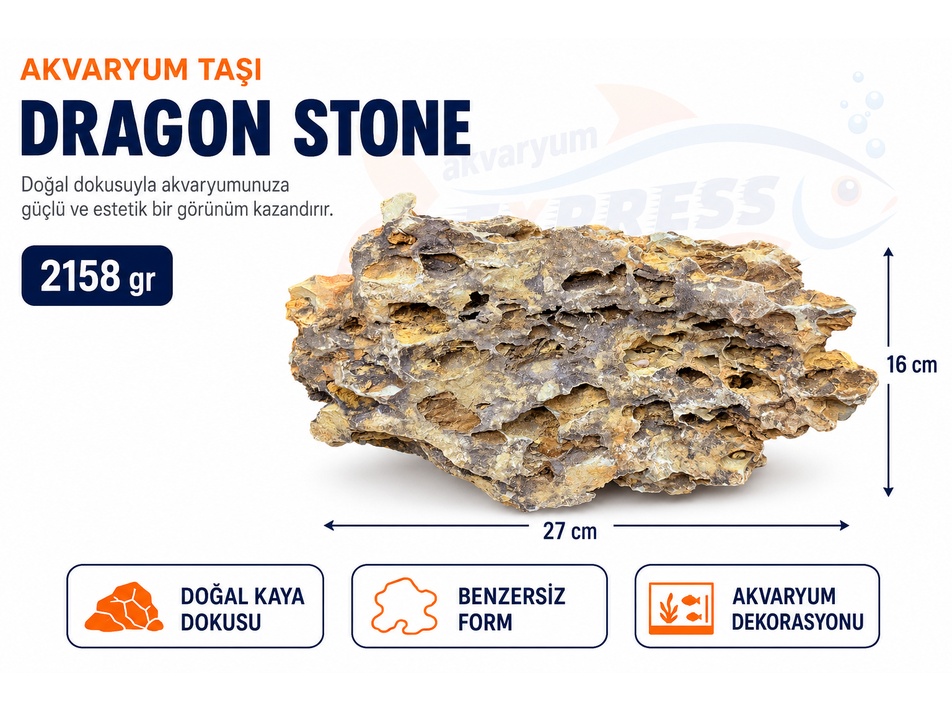 Dragon Stone Doğal Dekoratif Akvaryum Taşı ( görseldeki gönderilir)