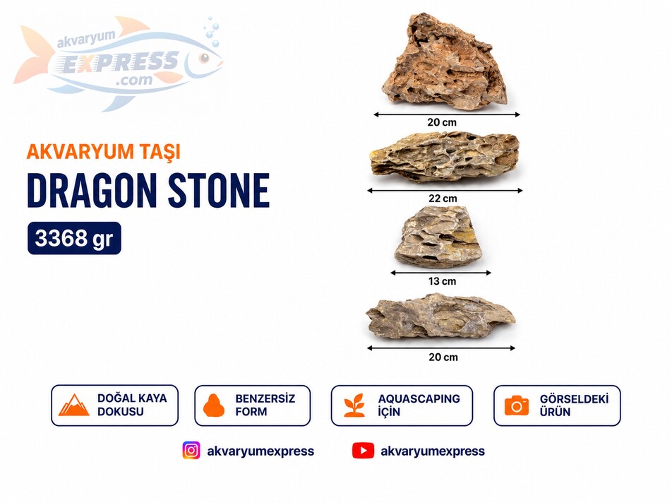 Dragon Stone Doğal Dekoratif Akvaryum Taşı ( görseldeki gönderilir)