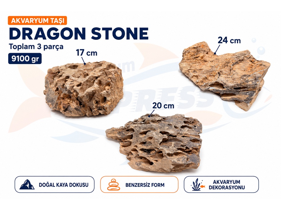 DRAGON STONE DOĞAL DEKORATİF AKVARYUM TAŞI (GÖRSELDEKİ GÖNDERİLİR)