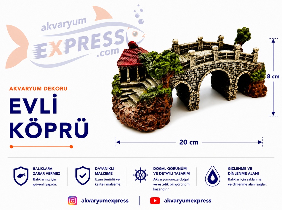 EVLİ KÖPRÜ AKVARYUM DEKORU