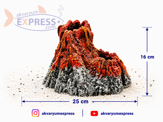 İKİ BACALI VOLKANİK ADA AKVARYUM DEKORU