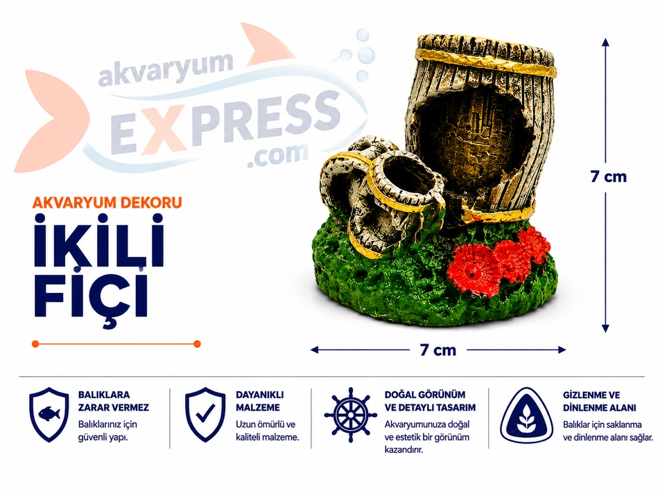 İKİLİ FIÇI AKVARYUM DEKORU
