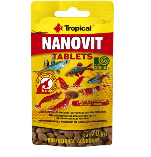 Nanovit Tablets Cama Yapışan Karides ve Küçük Balık Yemi10gr 70ad