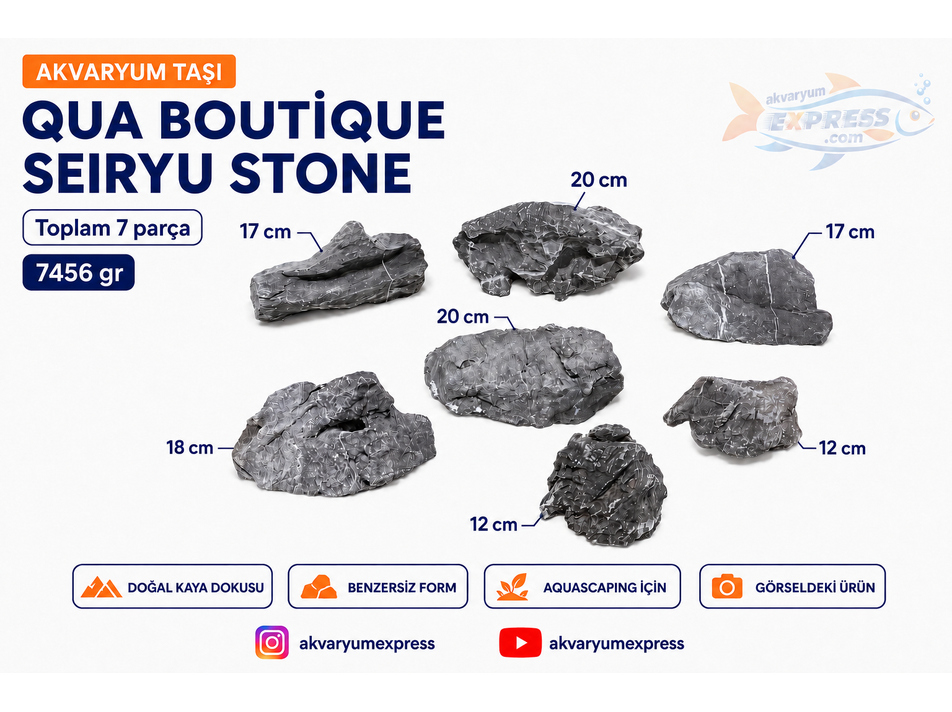 QUA BOUTİQUE SEIRYU STONE DOĞAL DEKORATİF AKVARYUM TAŞI (GÖRSELDEKİ GÖNDERİLİR)