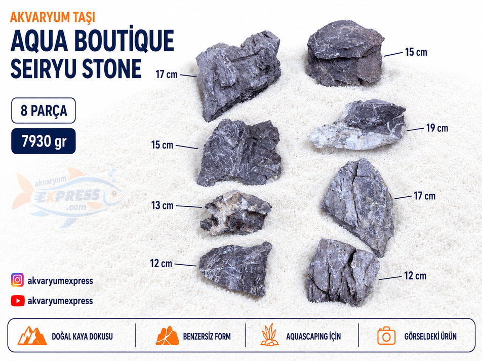 QUA BOUTİQUE SEIRYU STONE DOĞAL DEKORATİF AKVARYUM TAŞI (GÖRSELDEKİ GÖNDERİLİR)